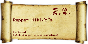 Repper Miklós névjegykártya