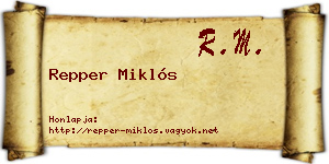 Repper Miklós névjegykártya